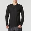 Puma Solid Color Casual Running Fitness Training Comfortable Sweat-Wicking Breathable V-Neck Long Sleeve T-Shirt Men Tops Black 658777-03