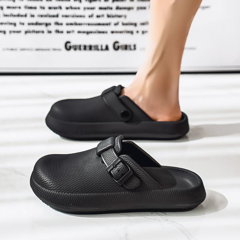 

Летний тренд дышащая сумка на голову мужская обувь толстая подошва офис дом досуг сандалии путешествия универсальные пляжные туфли 36 чёрный