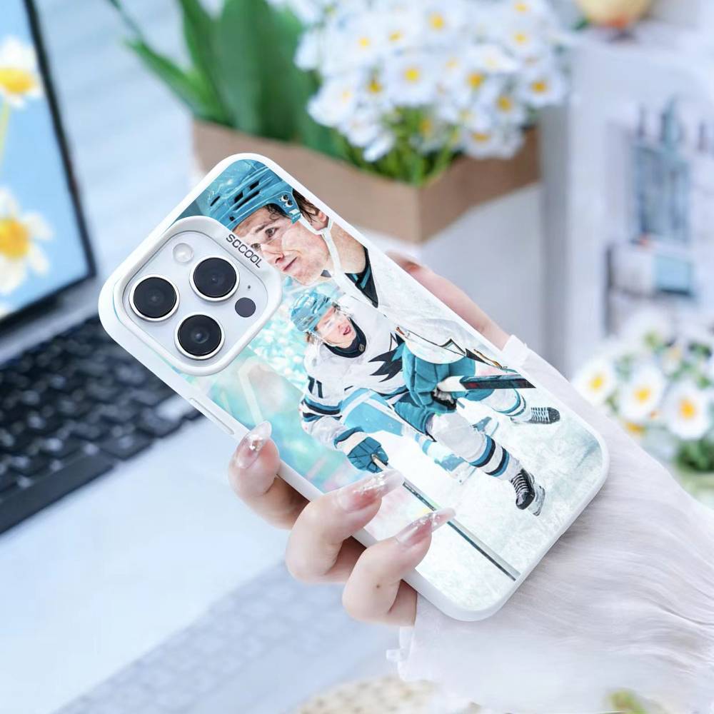 

Macklin Celebrini Phone Case For iPhone 16,15,14,13,12,17,Pro,MAX white Matte Shockproof Cover iPhone13PROMAX