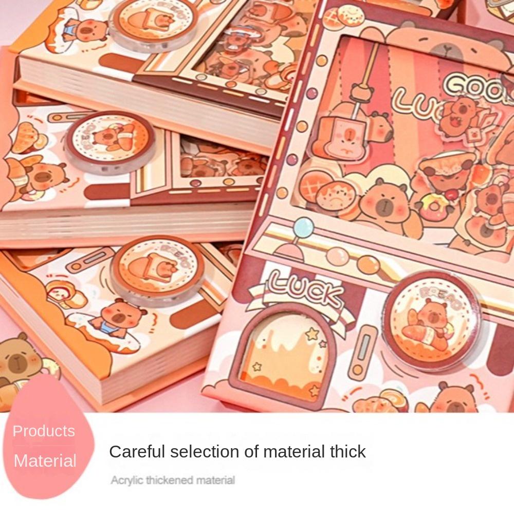 Shaking Capybara Notebook Color Inner Page Square Writing Pad Gashapon Mahines Notebook  Students