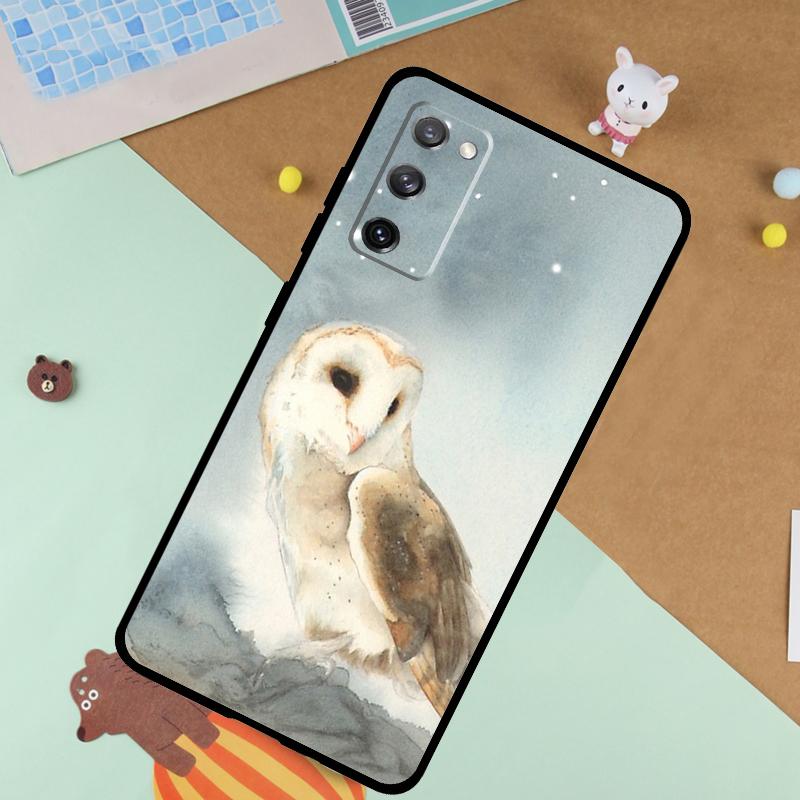 Owl Watercolor Animal Soft Case For Samsung Galaxy S25 Ultra S9 S10 S20 S21 S22 S23 S24 Plus S24 FE Funda Cover