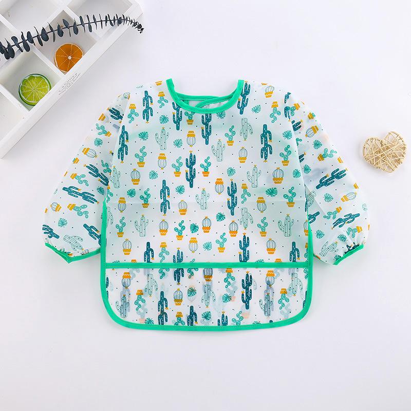 Waterproof Full Sleeve Baby Bibs Children Apron Long Sleeve Feeding Smock Kids Eating Breastplate Infant Scarf Clothing