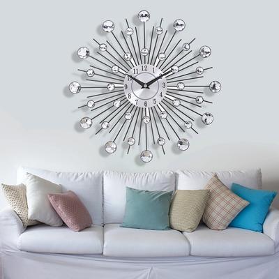 33cm Digital Round Clock Quartz Movement Hanging Wall Watches Battery Powered Jeweled Artistic Background Housewear Furnishings