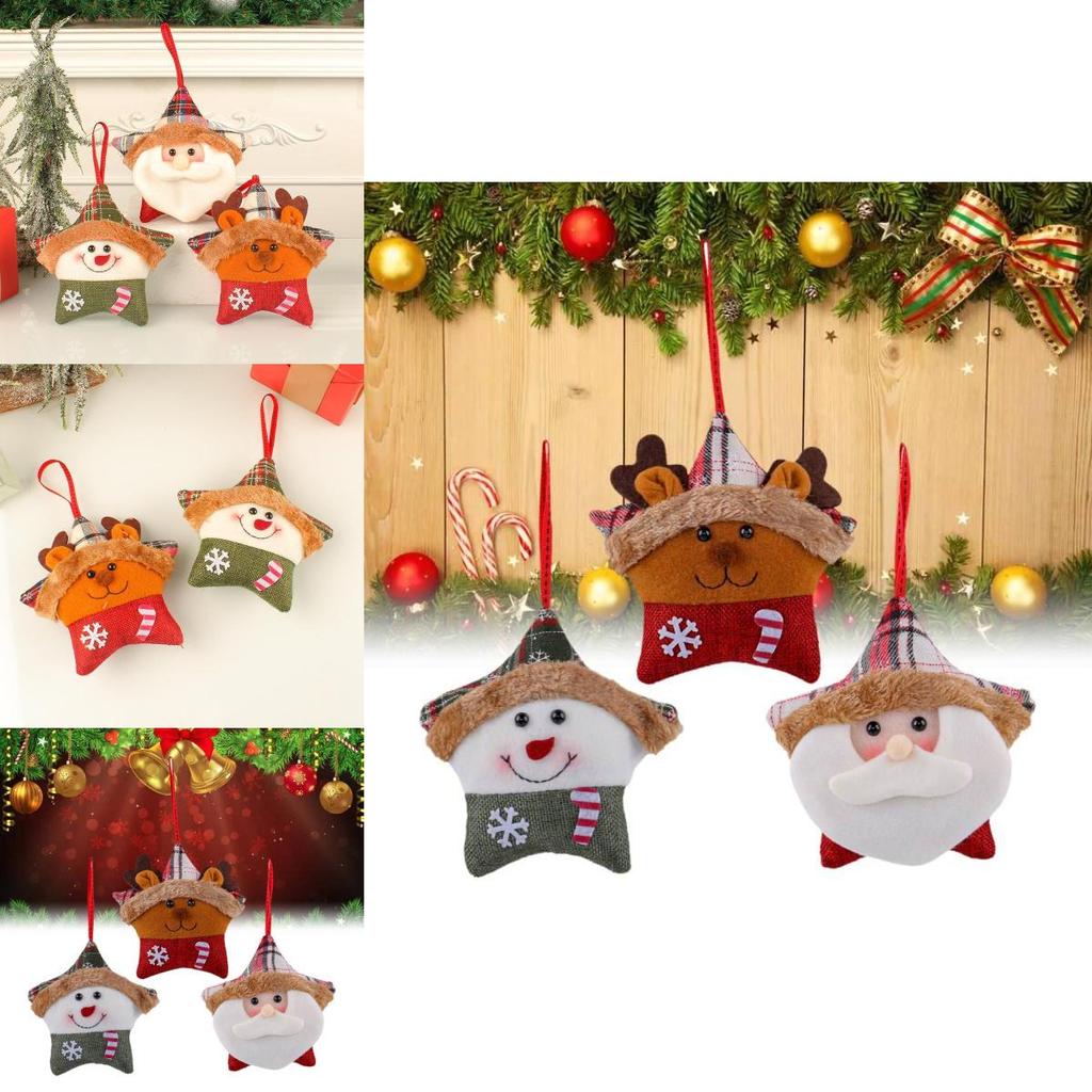Unique Plush Christmas Ornaments With Santa Snowman And Reindeer Designs Perfect For Holiday Celebrations