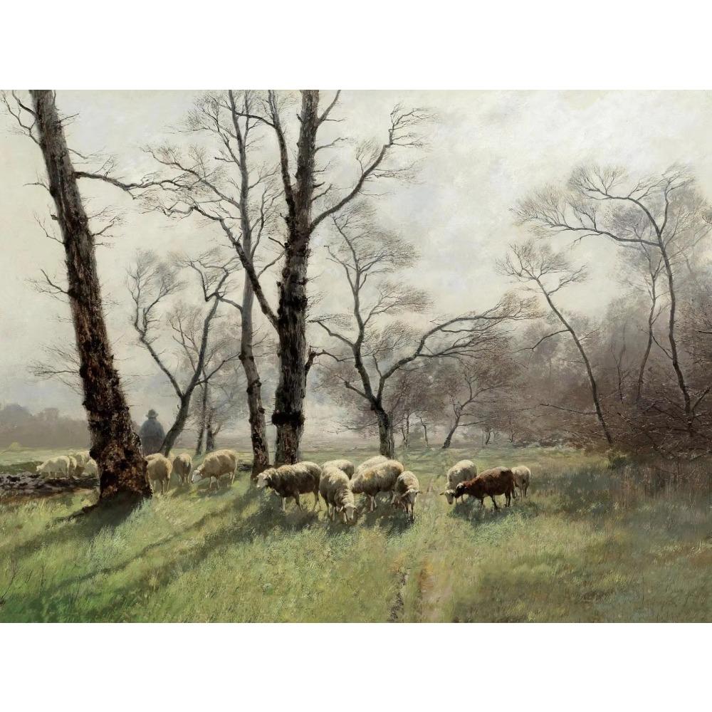 Vintage Country Farmhouse Art Shepherd Elk Hare Lamb Wildlife Poster Canvas Paintings Wall Art Pictures Home