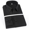 Men's Classic Dress Shirt Solid Long Sleeve Wrinkle Free Man Clothes Business Social Button-up Twill Formal Shirts with Pocket