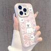 Cute West Highland White Terrier Phone Case, Pink Bow Puppy Shockproof Cover for iPhone