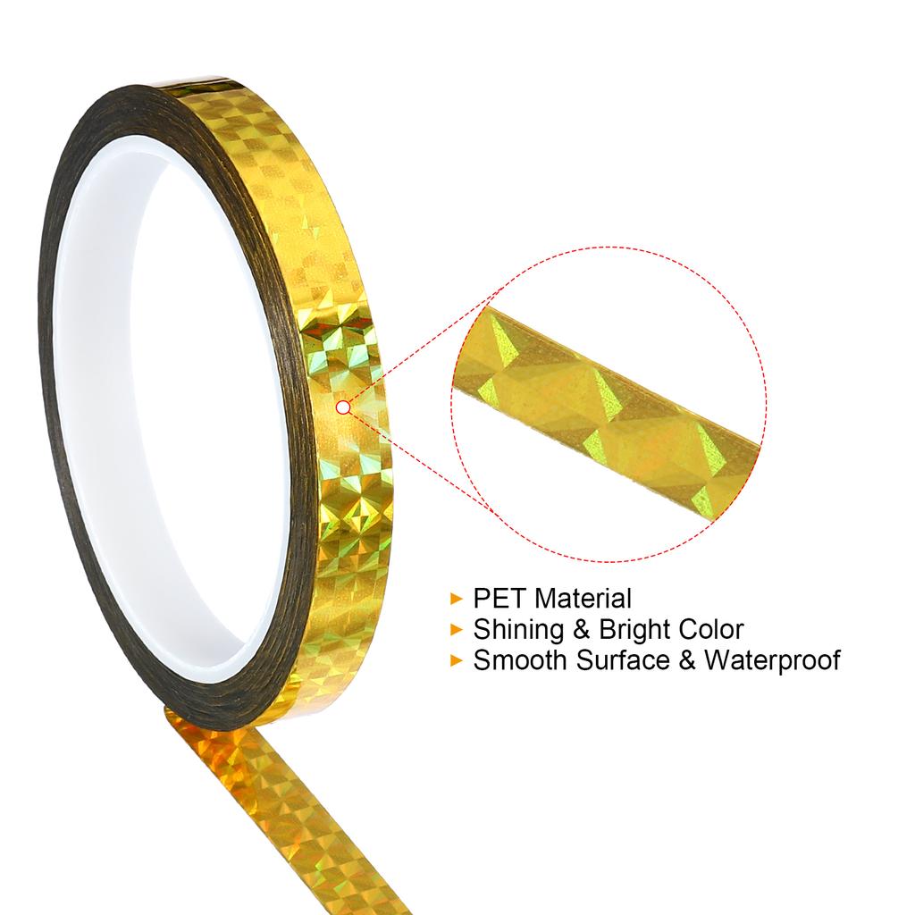1Pcs 5/8/12mmx50m Prism Tape Holographic Metalized Reflective Adhesive Masking Tape for Detailing Accent Wall Decor Art Craft