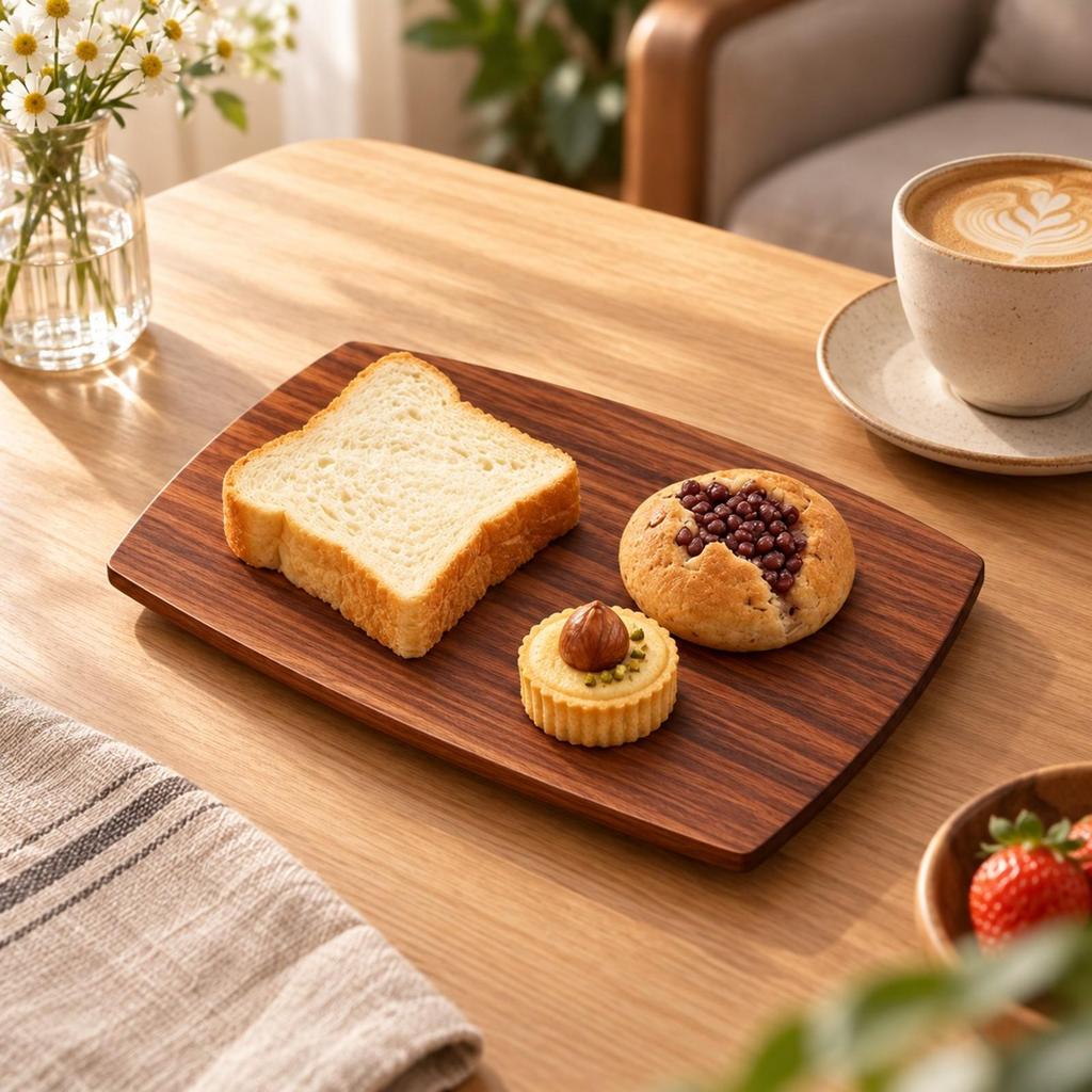 Rectangular Wooden Serving Tray Long-Lasting for Kitchen Counter