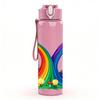 1PC Mountain Rainbow Landscape 750ml Color Plastic Sports Water Bottle Leakproof Flip Straw Lid Suitable for Sports Office Home Use