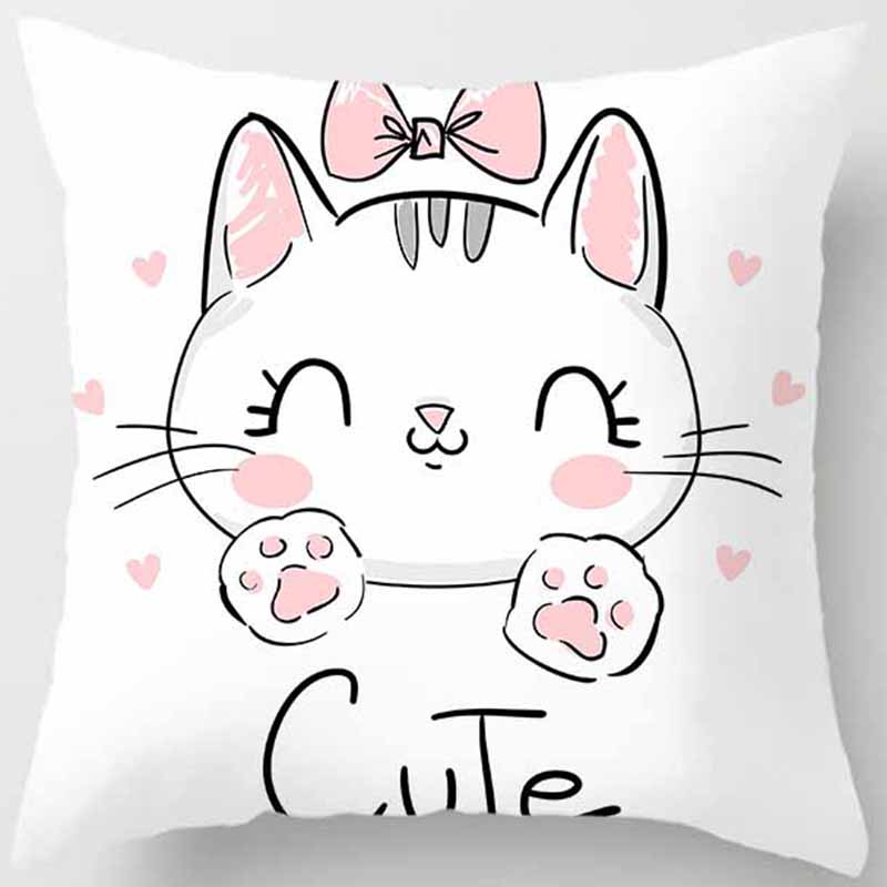 Cat Printed Pillowcase Bedroom Living Room Pillowcase Home Decoration Car Sofa Cushion Cover