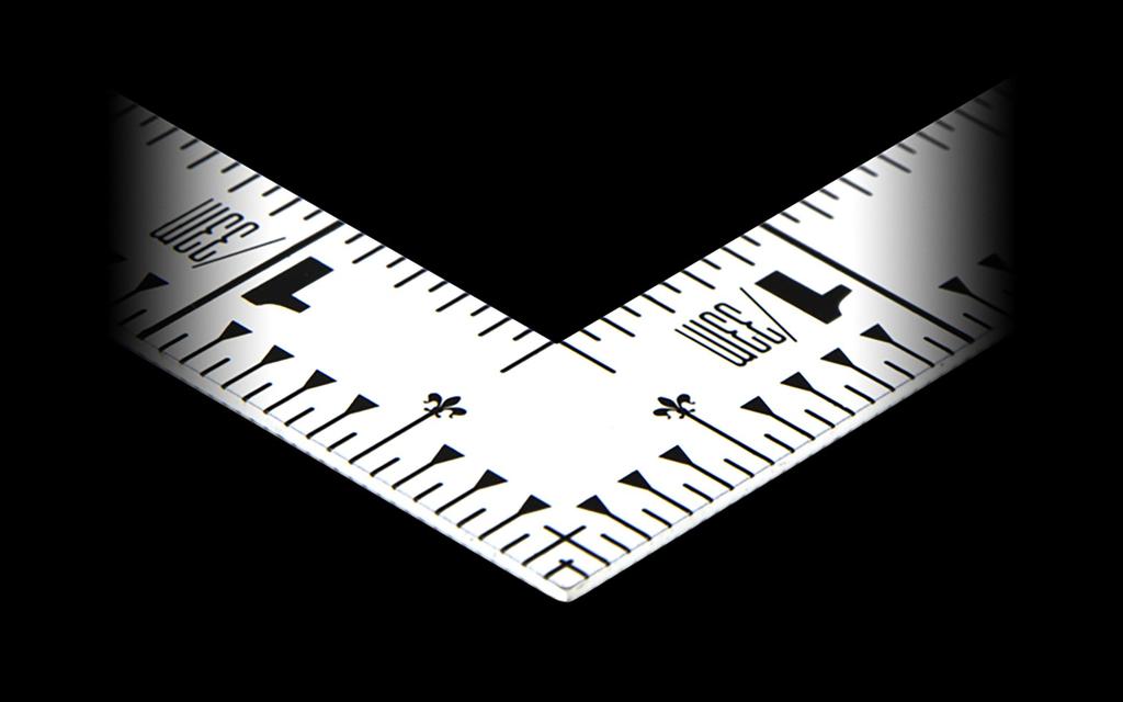 Shinwa Sokutei Flat Curved 1 shaku 5 sun Dual 11182 Ruler, White, (50cm), Graduations,
