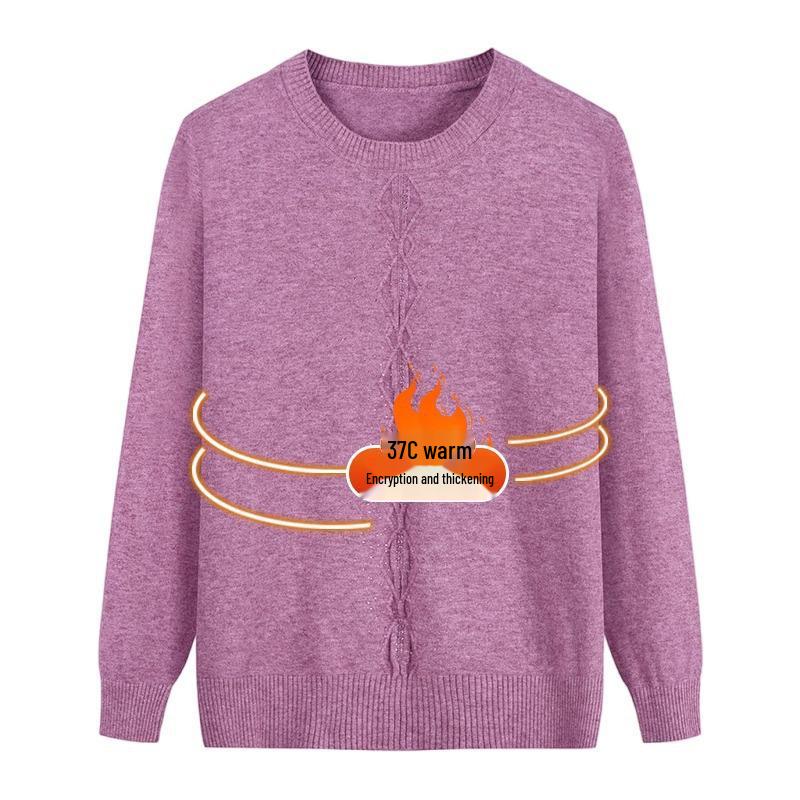 Women's Autumn/Winter Semi-High Neck Top: New Elastic Solid Color Sweater for Middle-Aged and Elderly