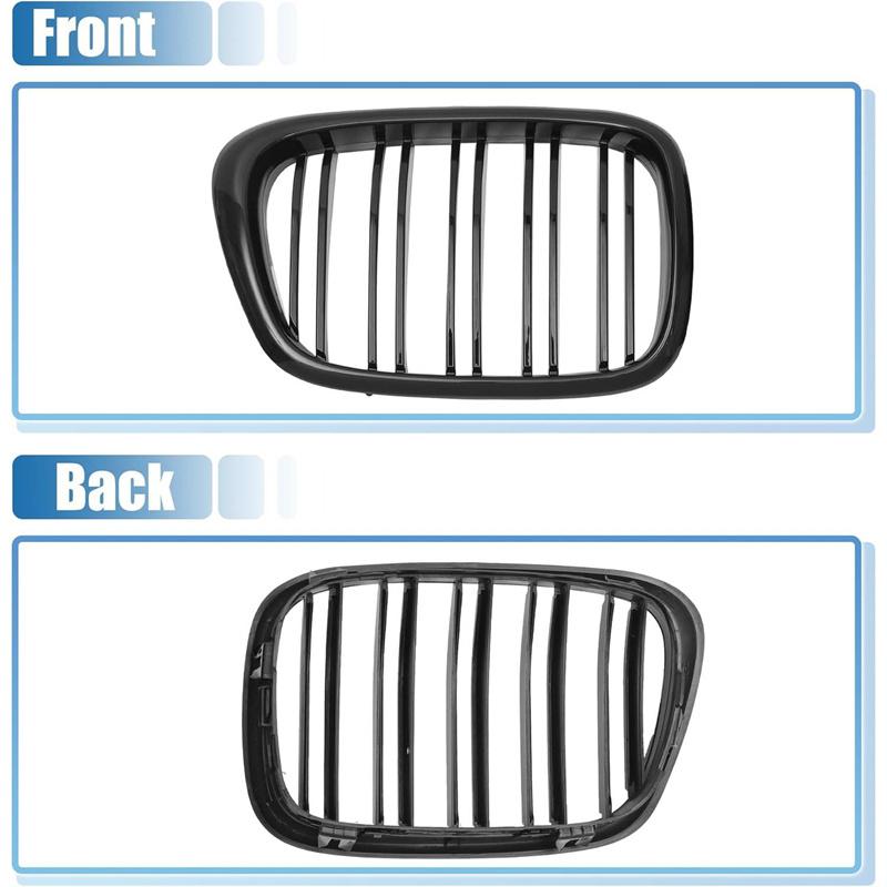 For Bmw 5 Series E39 525 528 530 535 1999-2003 Car Grille Front Kidney Grill Double Line Black 51137005837 51137005838