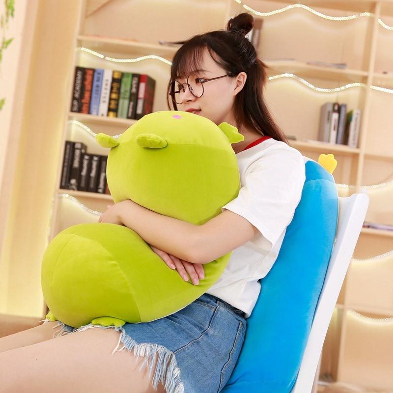 Cartoon Animal Shaped Plush Long Pillow Bed Sofa Sleeping Hugging Dolls Home Decoration Soft Fluffy Animal Sleeping Pillow Girlfriend's Birthday Gift