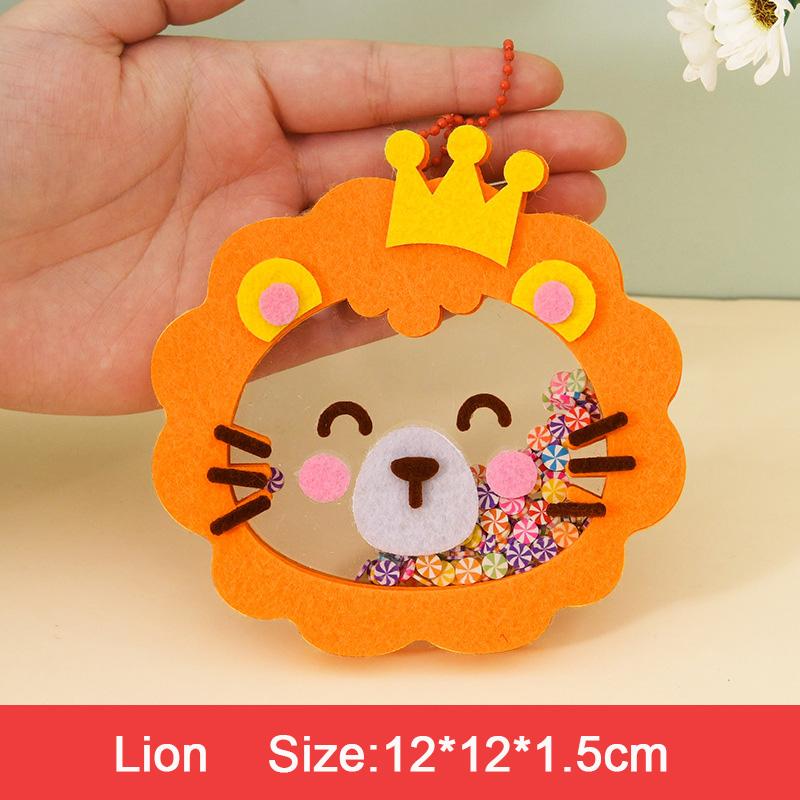 

Мультяшный нетканый трясущийся кулон, наборы материалов для DIY для детей, легко клеящиеся аксессуары, поделки ручной работы, игрушки-пазлы с шейкером львиный