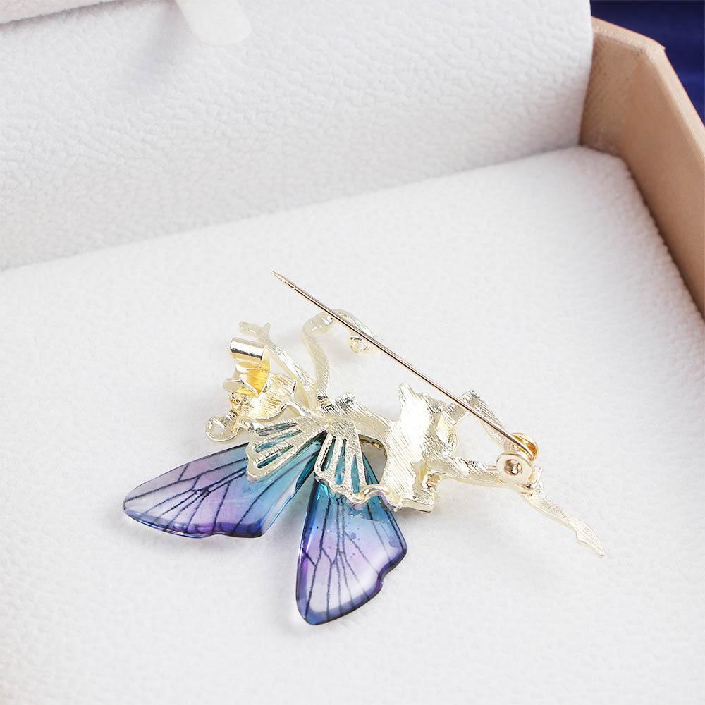 style Female Jewelry Dancing Girl Lapel Pins Women Crystal Brooches Angel wings Brooch Coat corsage