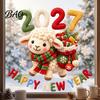 Reusable Window Stickers Happy New Year Cling, 2027 Crochet Sheep Snowflake Festive Decorations Glas Sticker, Christmas Holiday Decoration Static