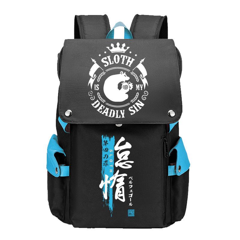 Anime Peripheral Backpack Anime Seven Deadly Sins Seven Original Sins Angry Arrogance School Bag Men'S Backpack