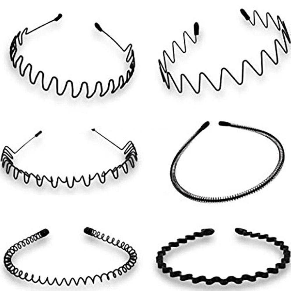 Hair Styling Tool Alice Style Black Head Hoop Sports Metal Hairband Wavy Headband Casual Headwear