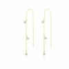 Luxury Gold-Plated Brass Tassel Earrings with Zircon Inlay for Women