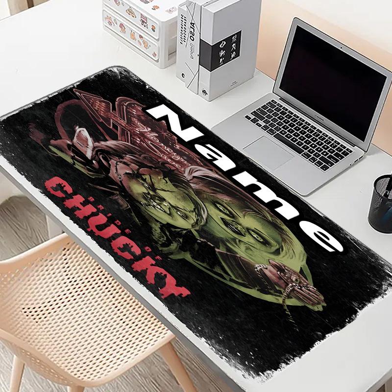 Custom Name Personalized Bride of Chucky Pattern Mousepad, Laptop PC Desk Mat, Decorative Desk Mat for Home Keyboard Pad Gift