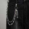 Gothic Punk Style Metal Skull Head Jeans Chain Trendy and Cool Waist Chain For Men And Women Fashion Accessory