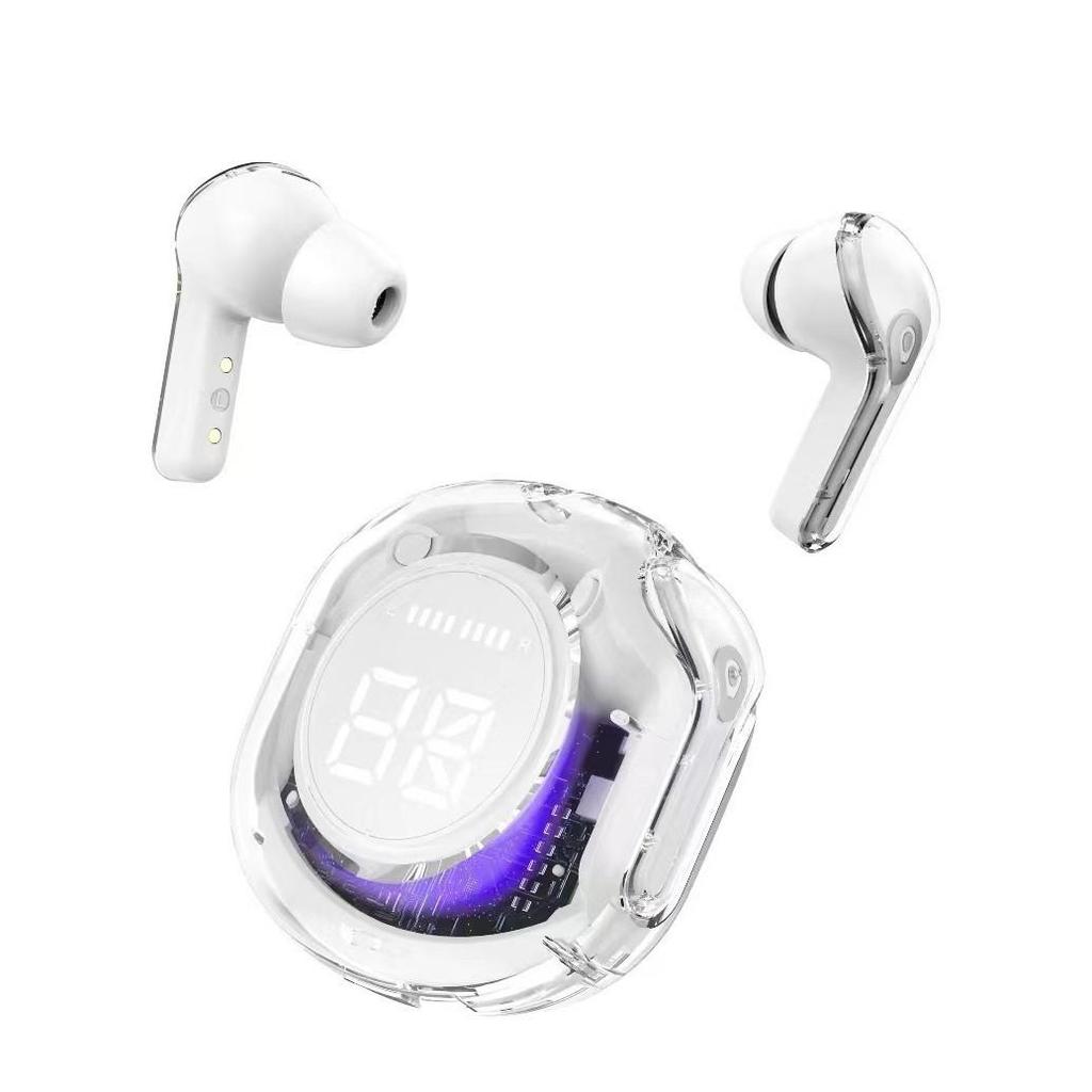 Air39 Bluetooth Earbuds: HK6 Second Generation In-Ear Sports & Gaming with Digital Display, Transparent Design