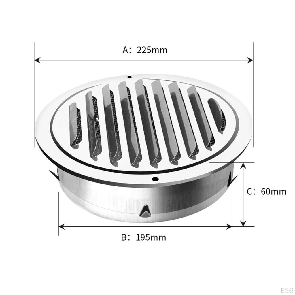 Air Vent Ducting Extractor with Mesh Screen Exhaust Outlet Grille Cover for Home Wall