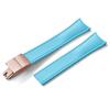 Premium Grade Curved End CTS FKM Rubber Watch Band 20mm 22mm Quick Release Butterfly Buckle Waterproof Soft Flexible Diver Style