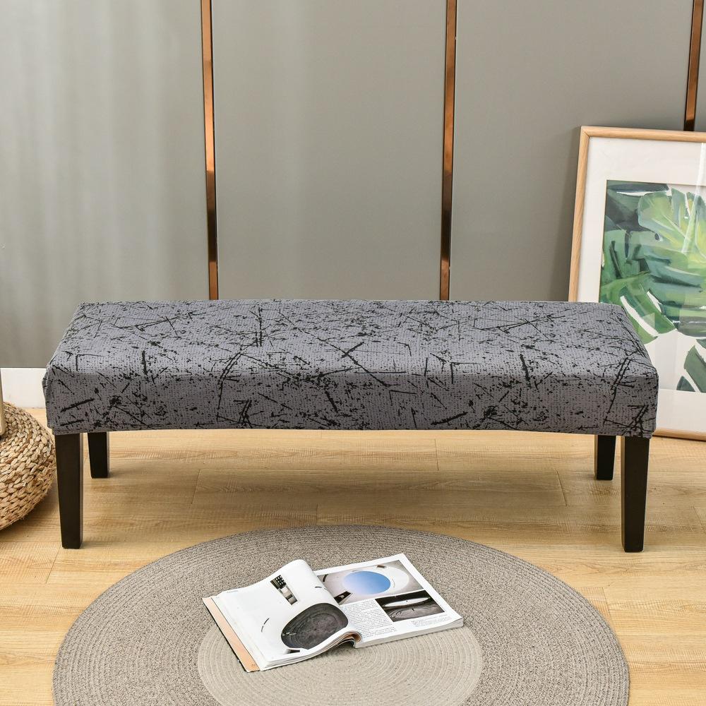 Bench Cover Stretch Spandex Piano Stool Cover Long Ottoman Cover Solid Color Changing Shoes Chair Slipcover Home Decor