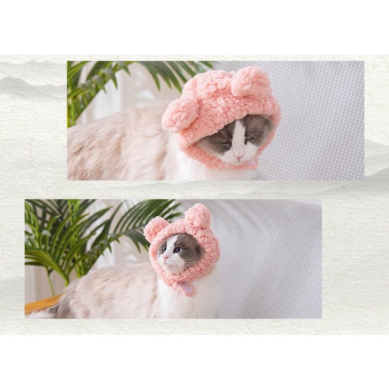 Plush Cat Ear Headband Hat For Small Dogs Birthday Party Decoration