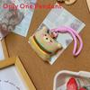 Plush Food Bear Keychain With Short Pile Fabric For Couples And Gift Giving