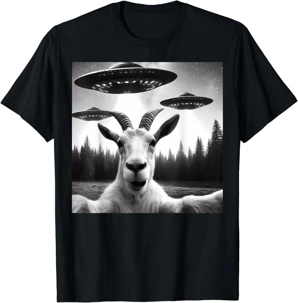 Goat Selfie With Alien Ufo Funny Goat Gifts For Unisex Unisex Gift Unisex Tshirt