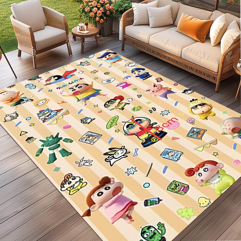 Crayon Shin Print Rug, Washable Floor Carpet, For Entryway Dorm Laundry Room Office Study, Home Decor Birthday Christmas Gift