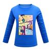 Children's Cartoon Printed Long Sleeved O-Neck T-shirt, Casual and Comfortable Base Shirt