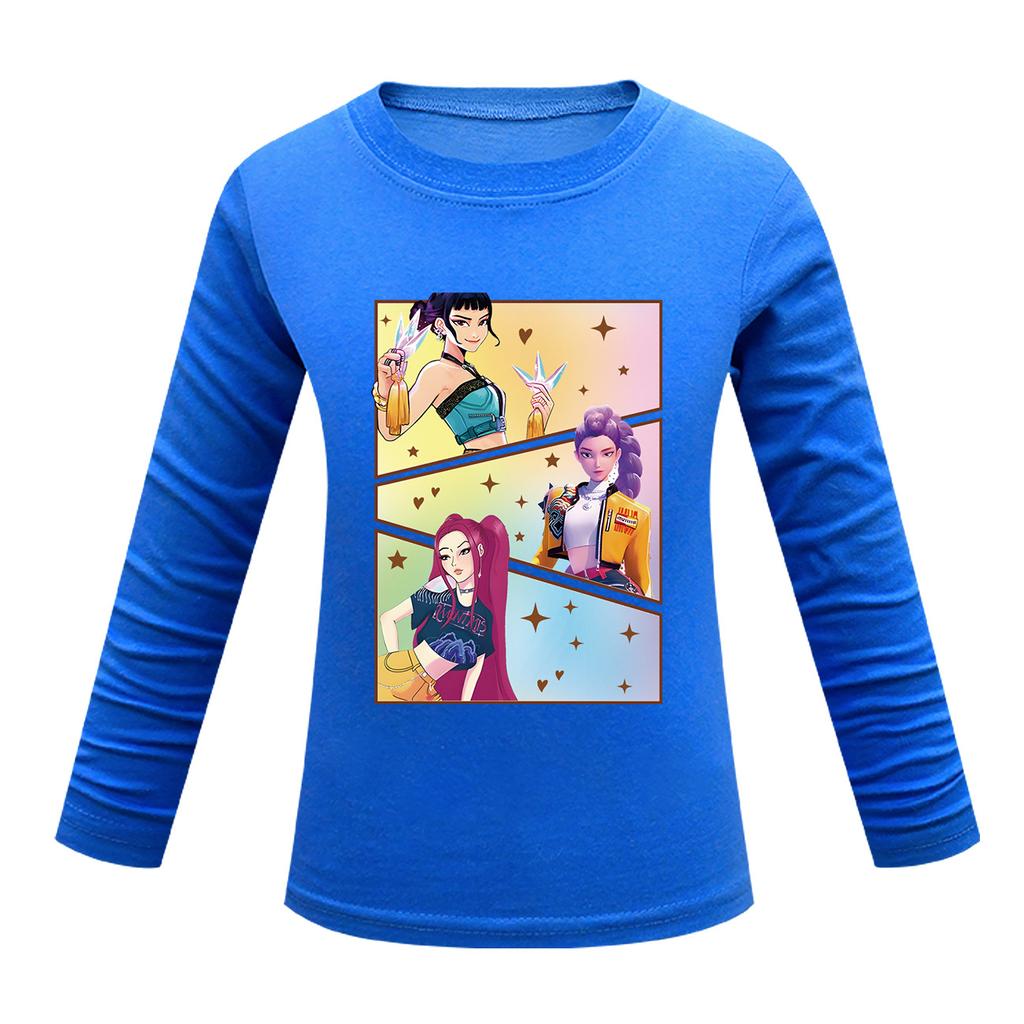 Children's Cartoon Printed Long Sleeved O-Neck T-shirt, Casual and Comfortable Base Shirt