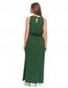 Women's Maxi Cotton Dress Comfortable with Side Slit Loose MORAJ L GREEN