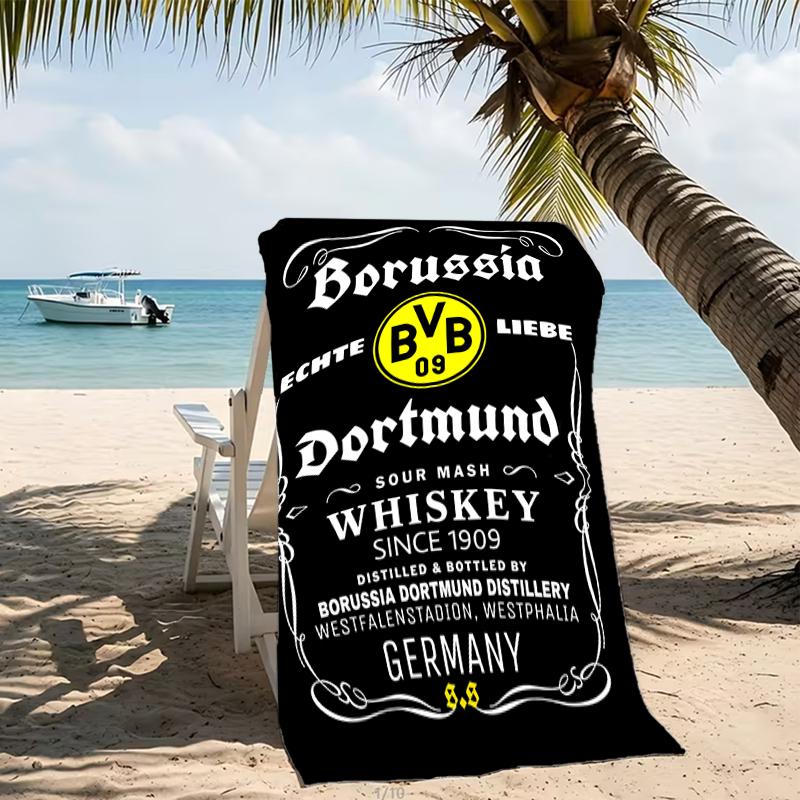 Beach Towel with Borussia Dortmund Pattern - soft,absorbent,machine washable Lightweight&Modern,swimming,Travel Essentials
