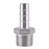 Stainless Steel Male Thread Pipe Fitting Barb Hose Tail Connector (34"x15mm)