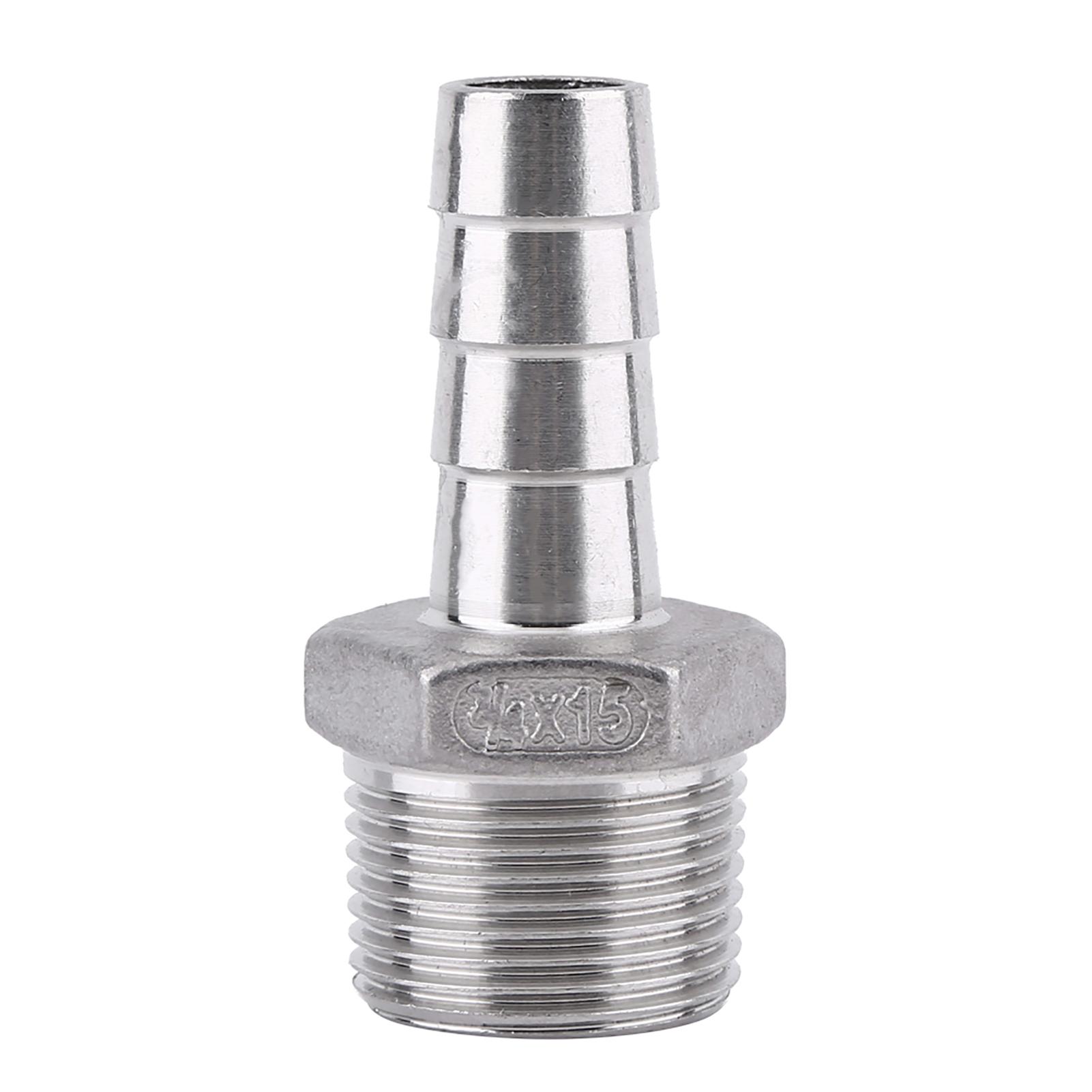 

Stainless Steel Male Thread Pipe Fitting Barb Hose Tail Connector (34 x15mm)