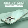 Square Plating Phone Case On For Realme 12 Pro Plus Realme12 Pro+ Plus ShockProof Soft Silicone Back Cover