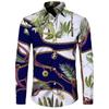 Essential! Luxury chain marine print long-sleeve shirt.