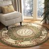 Retro Floral American Round Carpet Universal Anti Slip and Comfortable Carpet for Bedrooms and Living Rooms