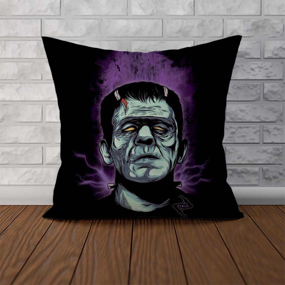 UUniversal Monsters Horror Pillow Case For Car Sofa Decorative Home Doublesided Print Plush Square Throw Pillow Cushion Cover