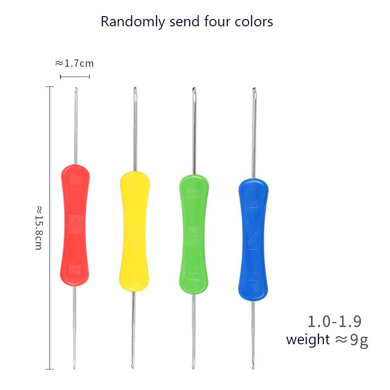 

Вязание крючком спицы свитер спицы ткацкие инструменты двусторонний крючок 10 шт пластиковая ручка DIY 1.0-1.9