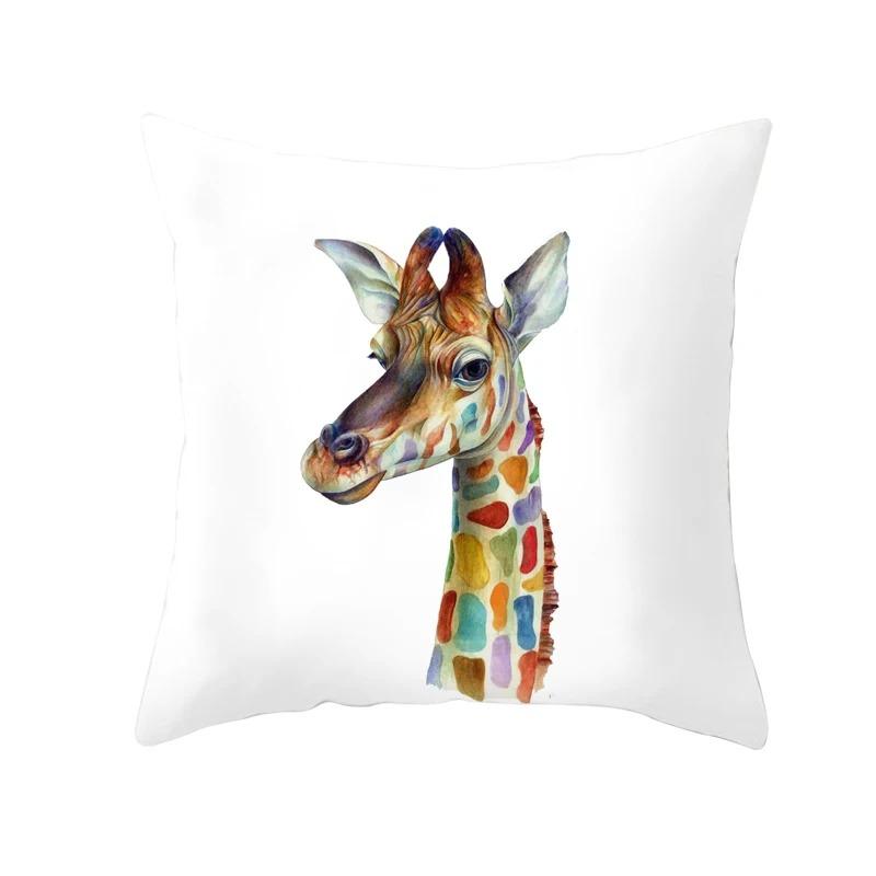 Colorful Giraffe Zebra Pillowcase Car Ornaments Office Living Room Home Pillowcase