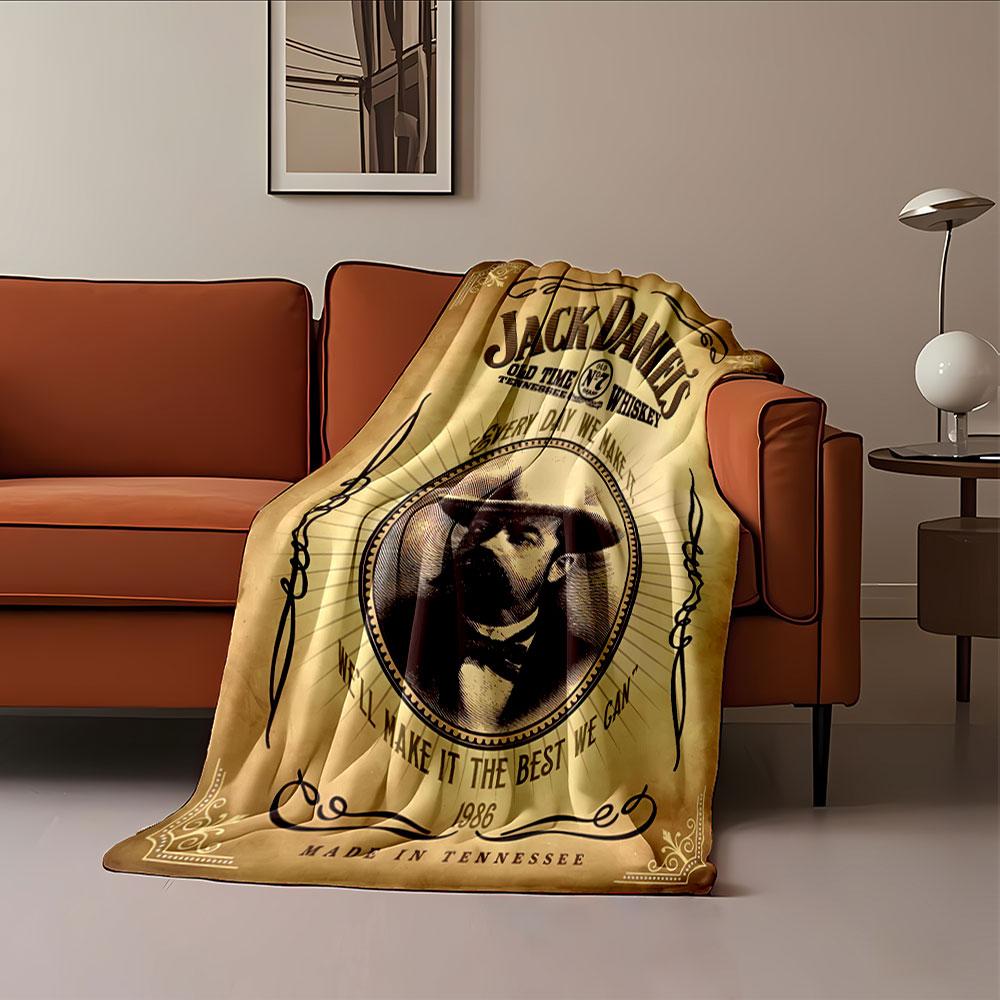 Jack Daniel's Vintage Design for all seasons blanket lunch break throw gift