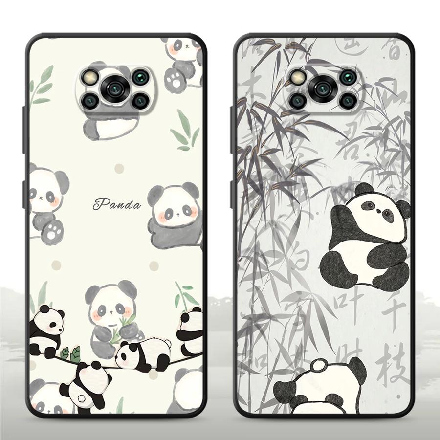 Cartoon Cute Panda Case for Xiaomi Poco F8 C61 M3 M4 M7 Pro F3 C75 F1 C71 X3 X4 X5 X7 Pro M5 C50 Funda Phone Cover