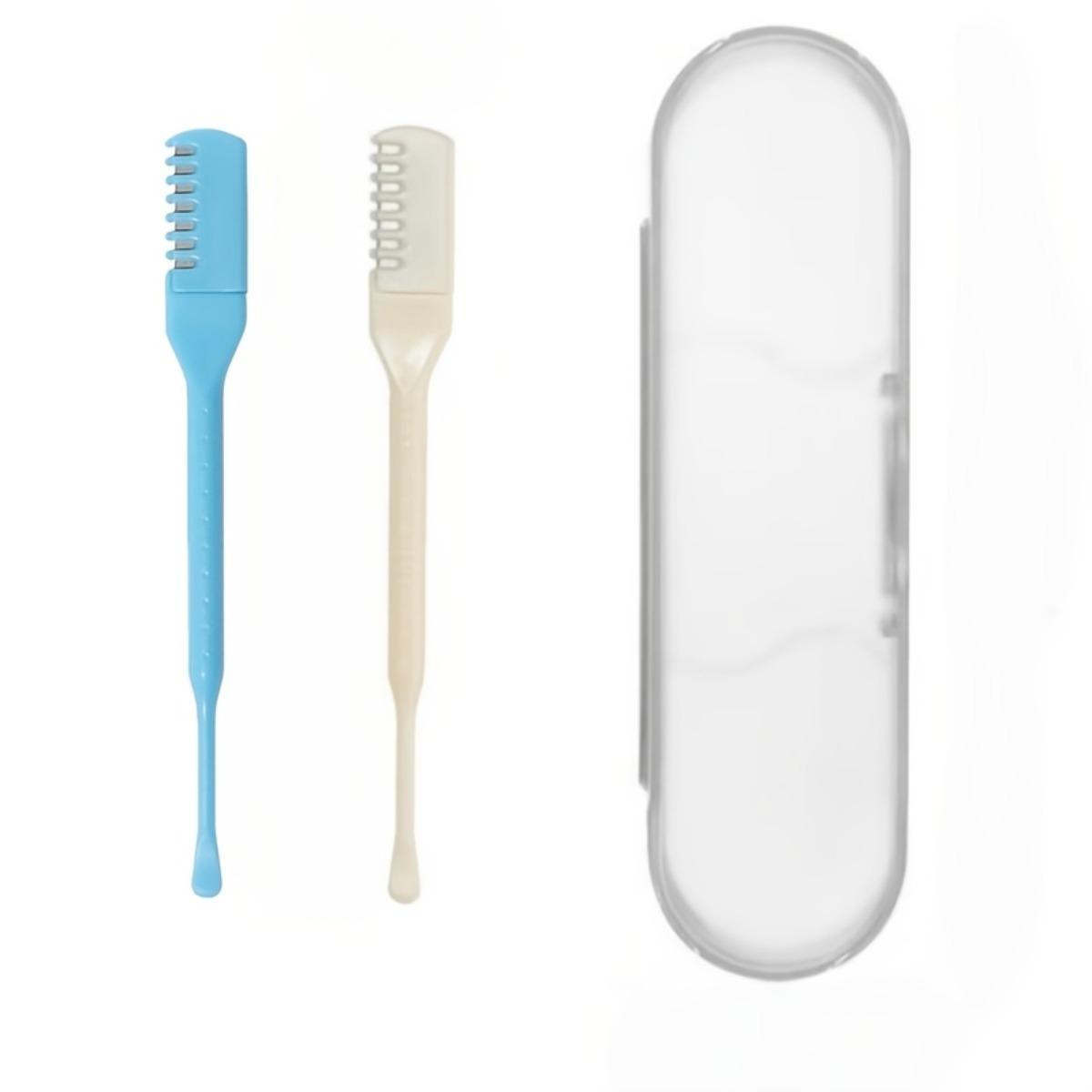 

2Pcs Dual-Head Nose Hair Trimmer Set (With Storage Box), Unisex Daily Nose Care Tool синий